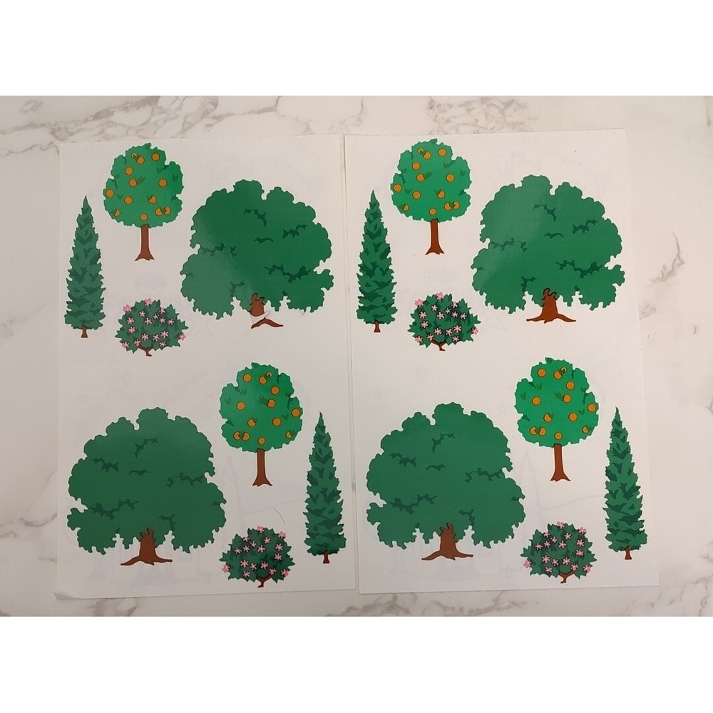 Vtg Mrs. Grossman's Sticker Lot Tree Bush 4 Mods Green 1993 Retired S4